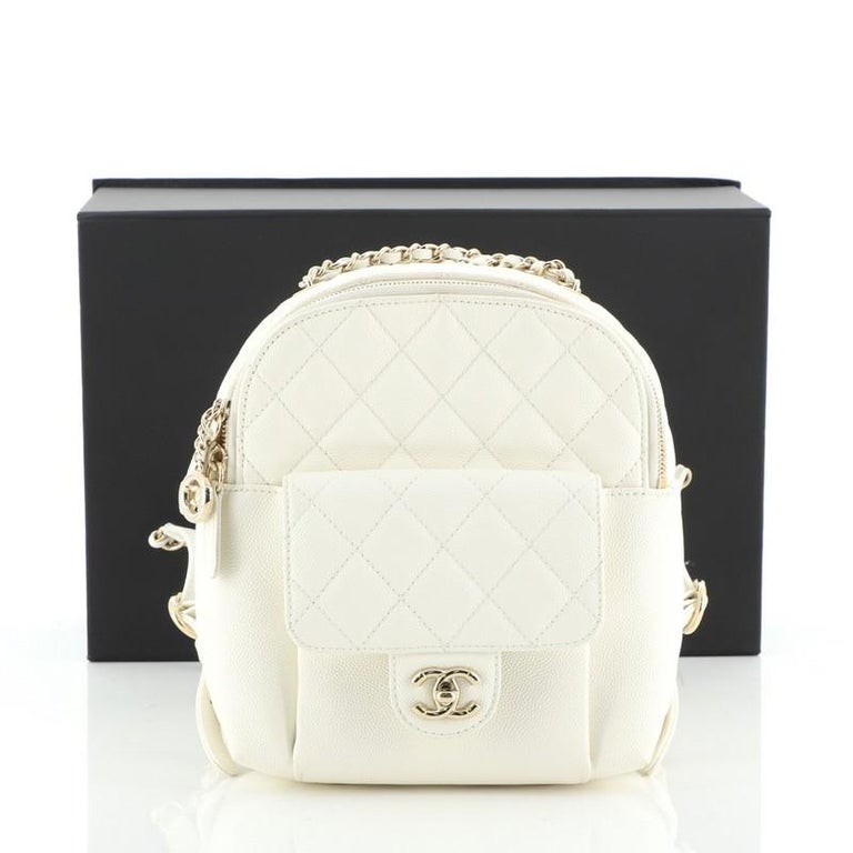 Chanel CC Day Backpack Quilted Caviar Mini