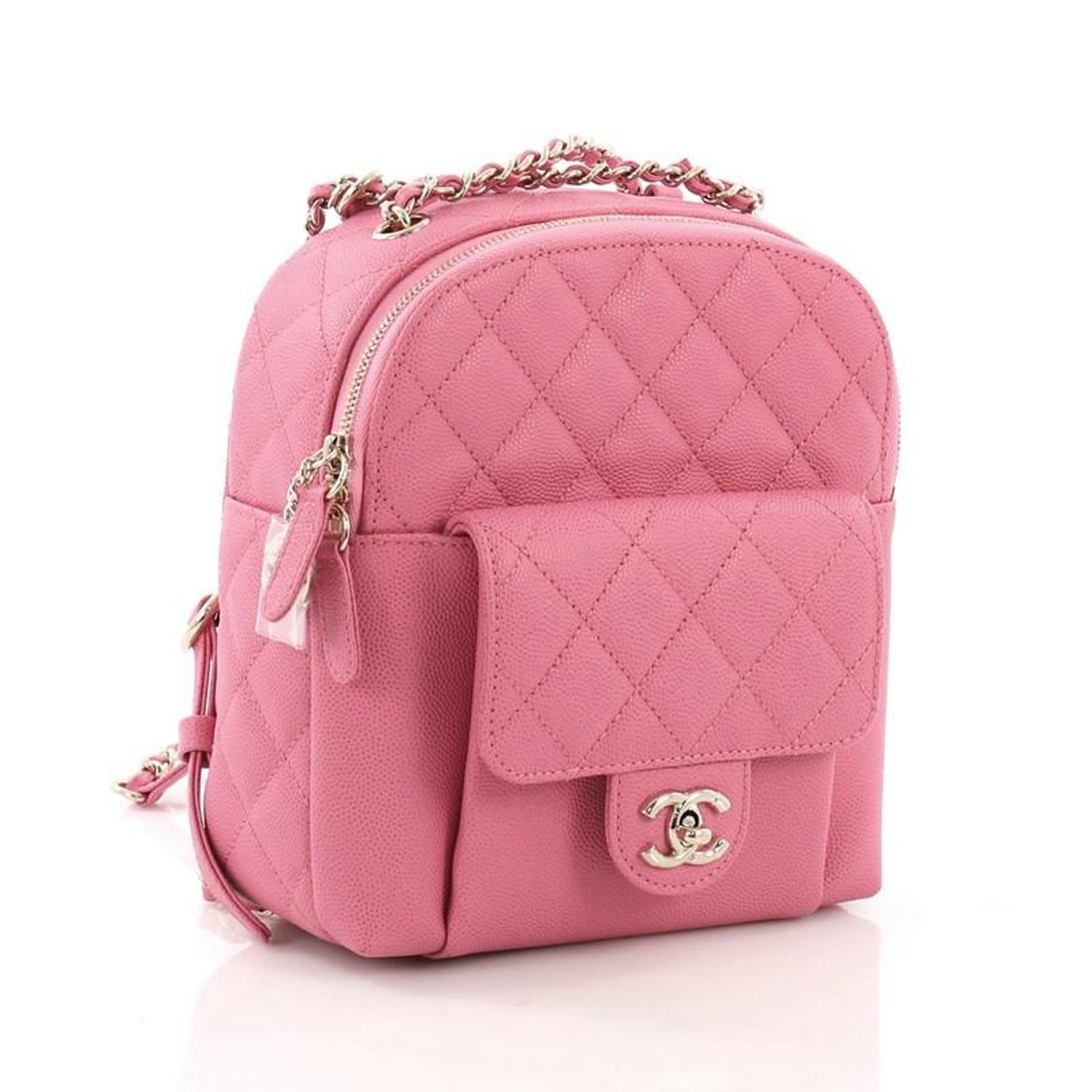 chanel cc day backpack quilted caviar mini