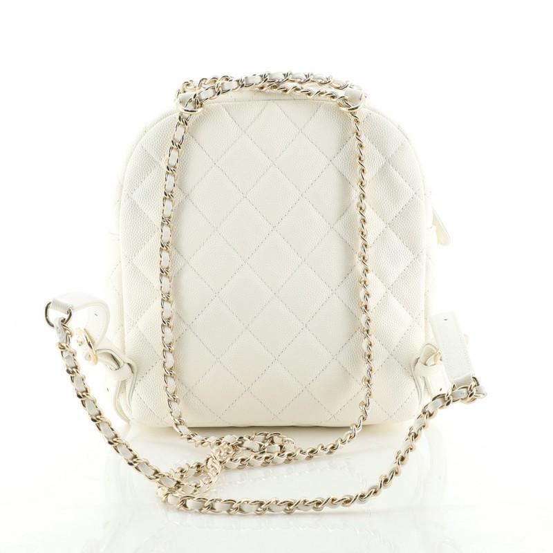chanel mini backpack white