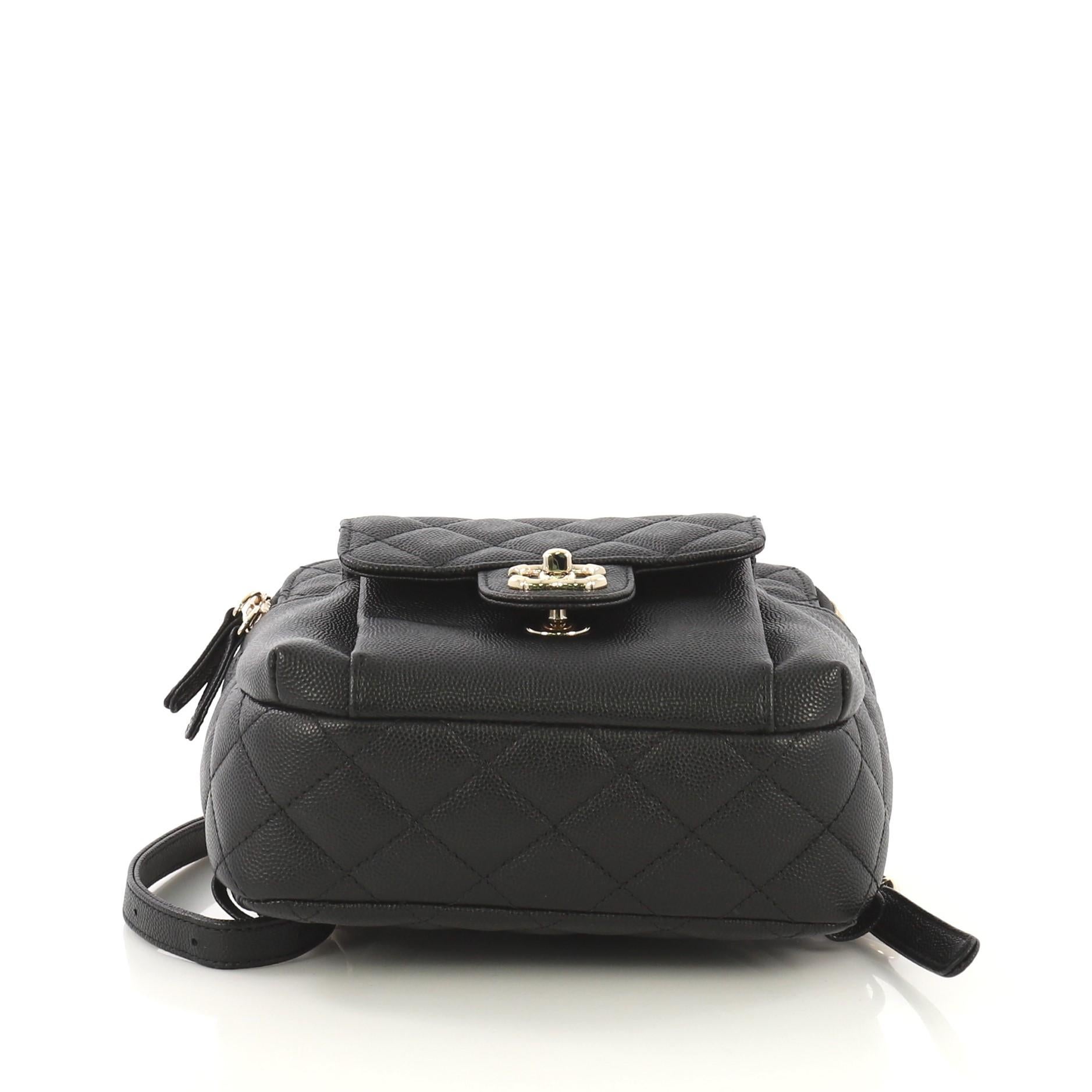 Chanel CC Day Backpack Quilted Caviar Mini In Excellent Condition In NY, NY
