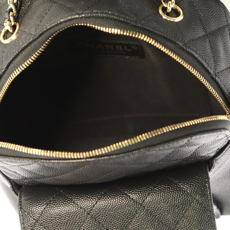 Black Chanel CC Day Backpack Quilted Caviar Mini