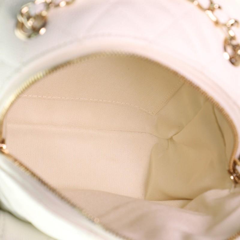 Beige Chanel CC Day Backpack Quilted Caviar Mini