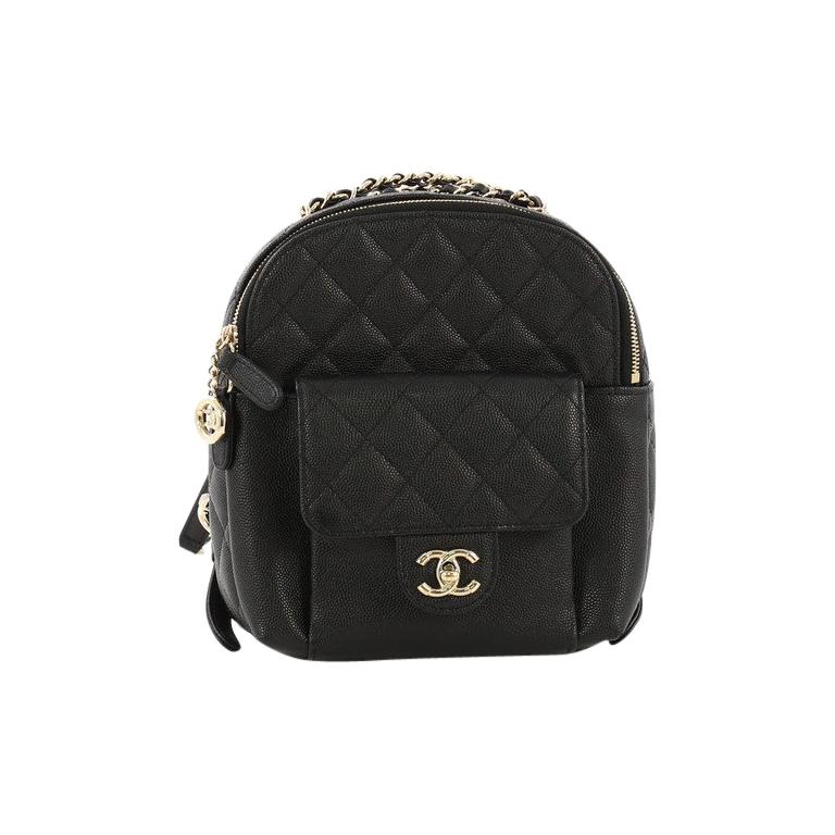 Chanel CC Day Backpack Quilted Caviar Mini