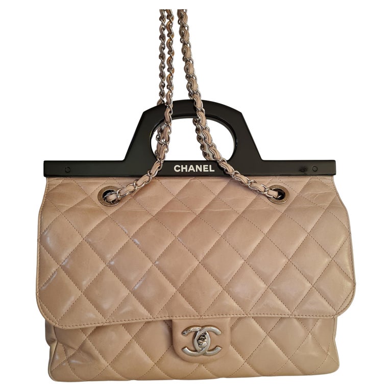 Chanel Messenger Cambon Extra 227178 Beige Quilted Leather Cross