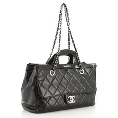 Chanel CC Delivery Tote Quilted Glazed Calfskin Small