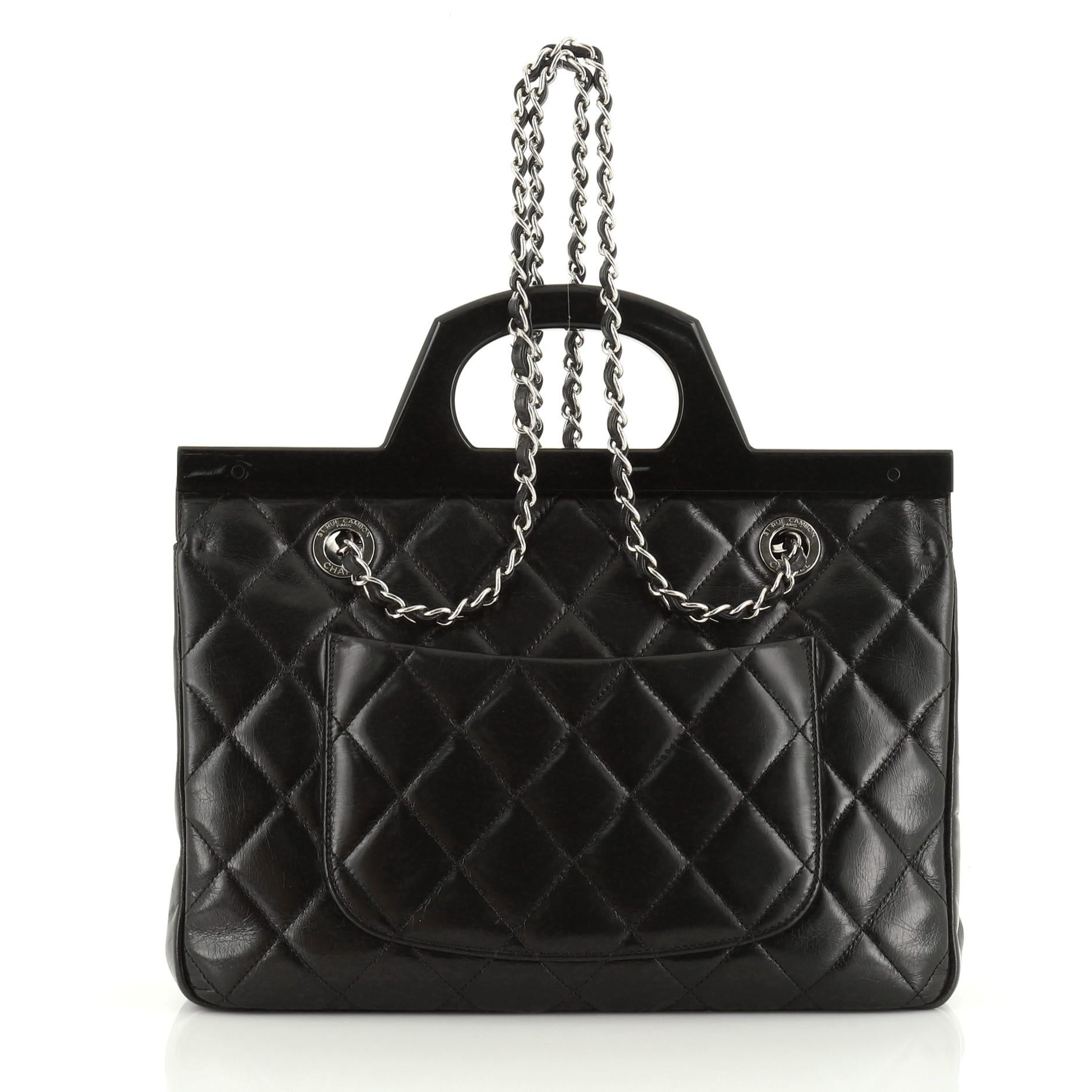 Chanel CC Delivery Tote Quilted Glazed Calfskin Small at 1stDibs chanel delivery tote chanel delivery bag chanel cc glazed tote