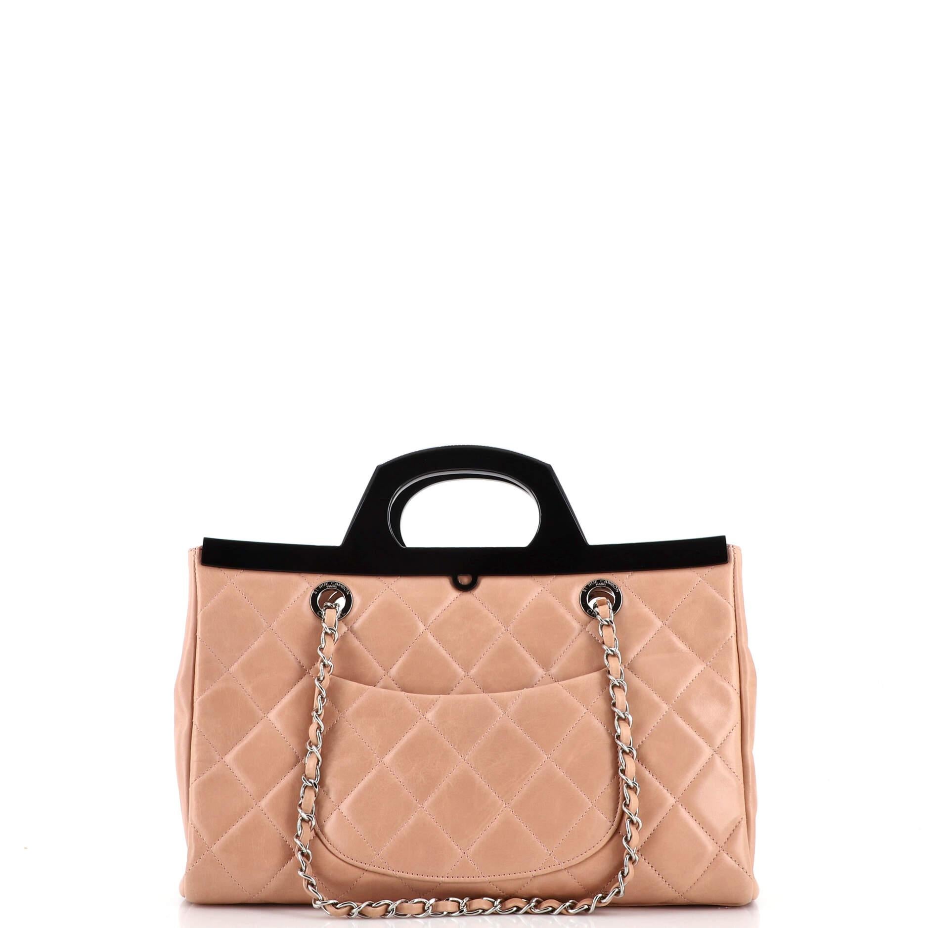 Women's Chanel CC Delivery Tote Quilted Glazed Calfskin Small