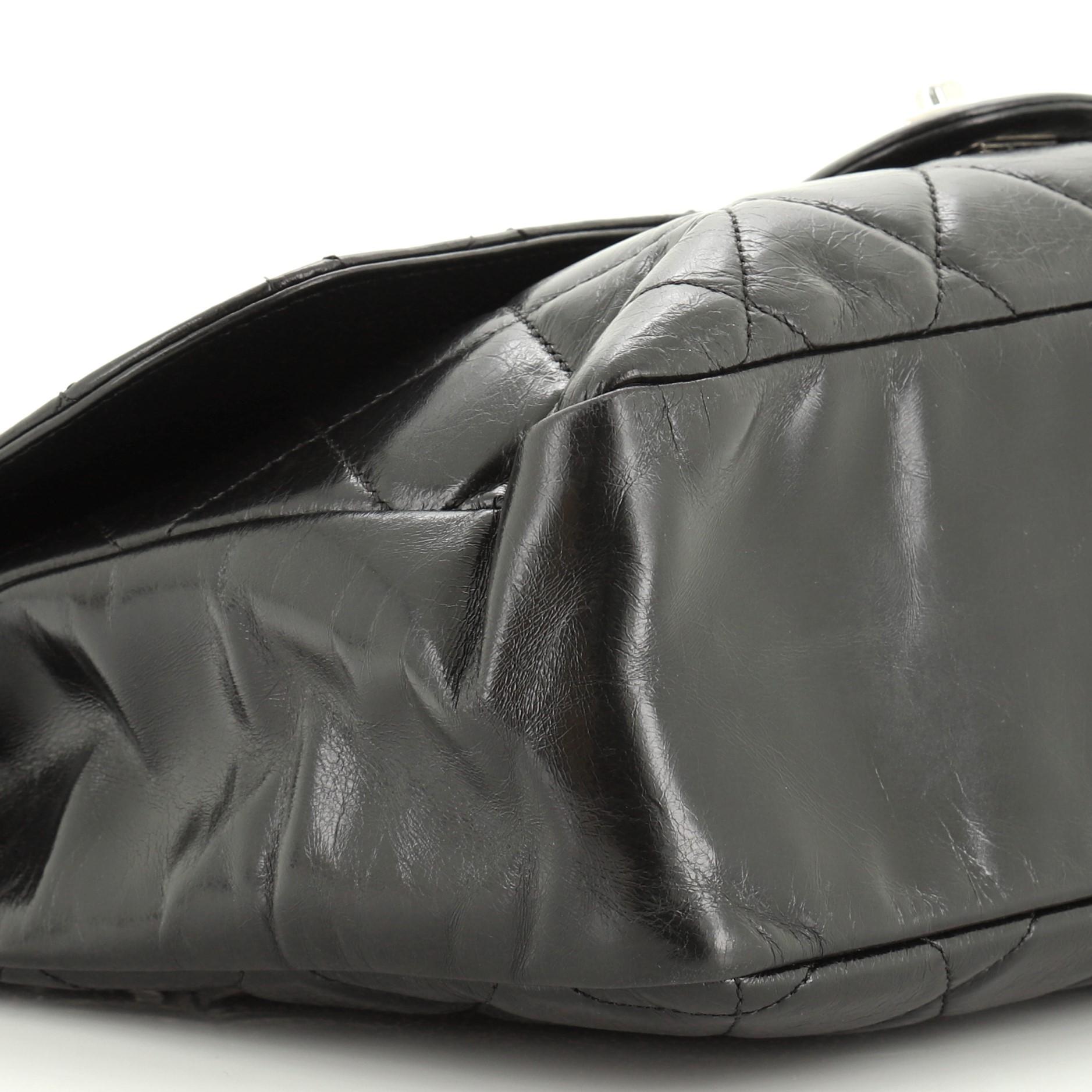 Black Chanel CC Delivery Tote Quilted Glazed Calfskin Small