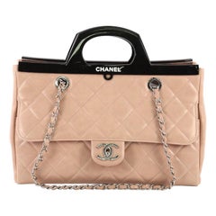 Chanel CC Delivery Tote Quilted Glazed Calfskin Small