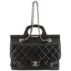 Chanel CC Delivery Tote Quilted Glazed Calfskin Small