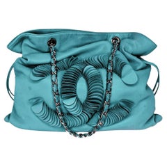 Chanel CC Discus Supple Lambskin Turquoise Tote Chanel CC Discus Supple Lambskin Turquoise Tote