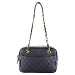 Chanel CC Kameratasche mit doppelter Kette, gesteppt, Kaviar Medium