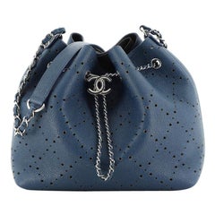 Chanel CC Drawstring Bucket Bag Perforated Caviar Medium