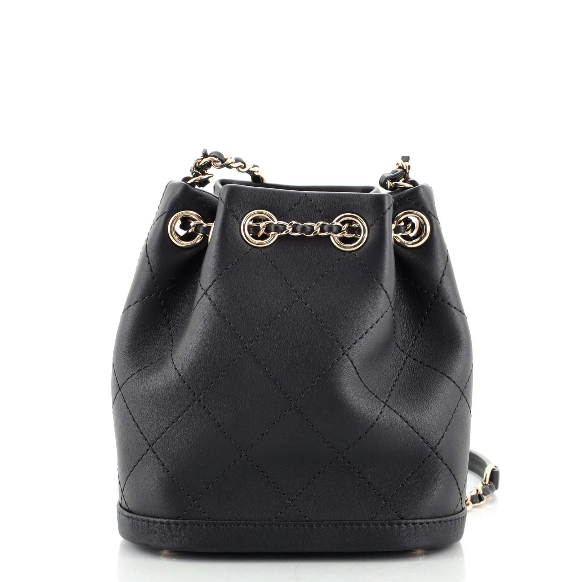 chanel mini drawstring bucket bag
