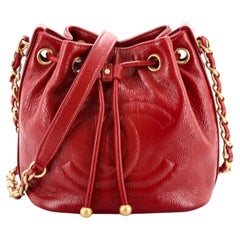Chanel CC Drawstring Bucket Bag Shiny Aged Calfskin Small
