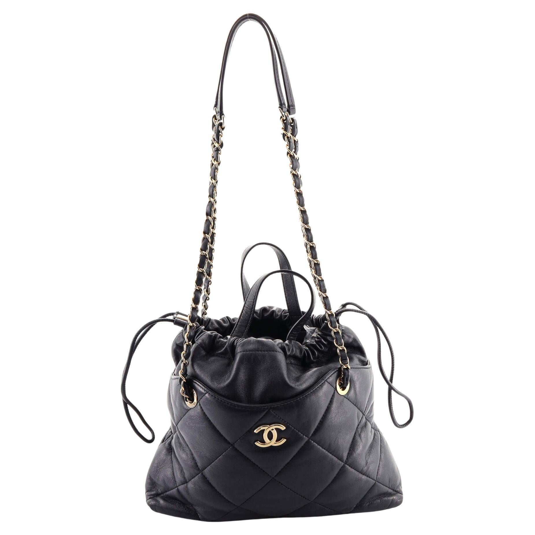 Chanel Chain Me Tote Quilted Calfskin Small at 1stDibs  chanel chain trim  tote, chanel tote with chain, chanel chain tote