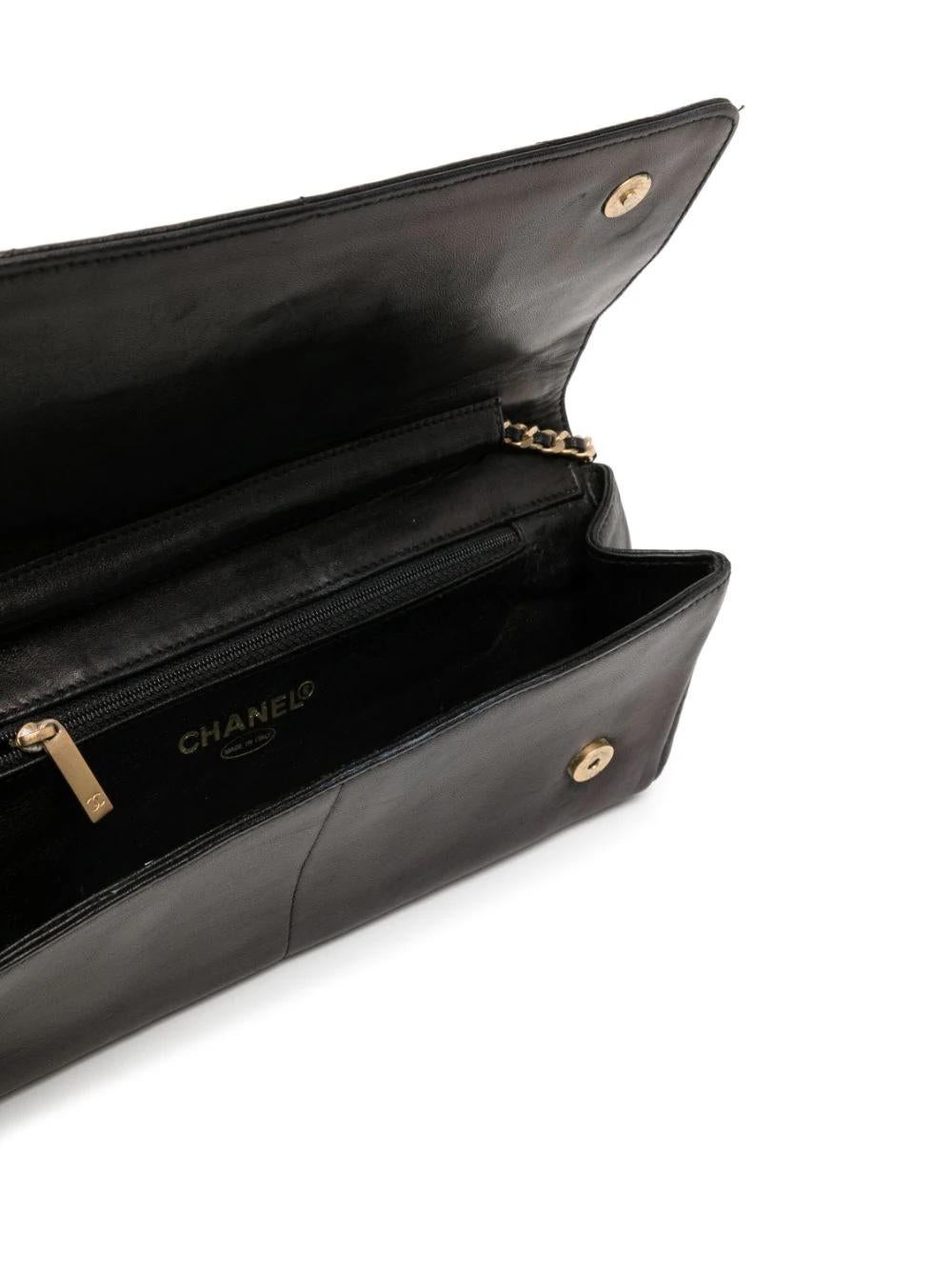 Black Chanel CC Eagle Embellished Clutch