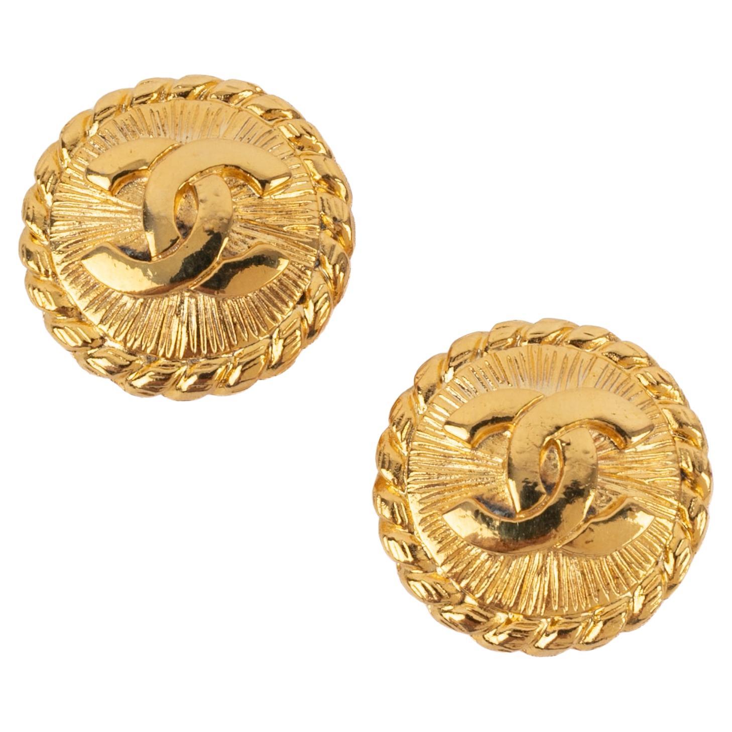 Chanel cc-Ohrringe 1985er Jahre im Angebot