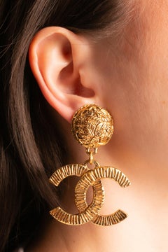 Chanel cc earrings by Karl Lagerfeld circa 1990