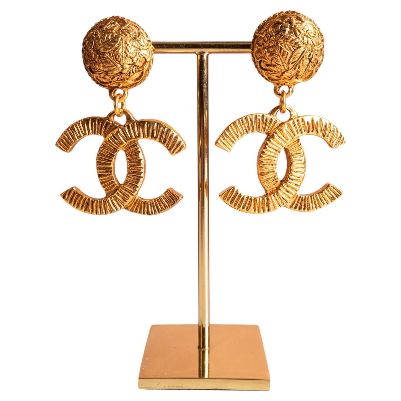 Chanel cc earrings by Karl Lagerfeld circa 1990