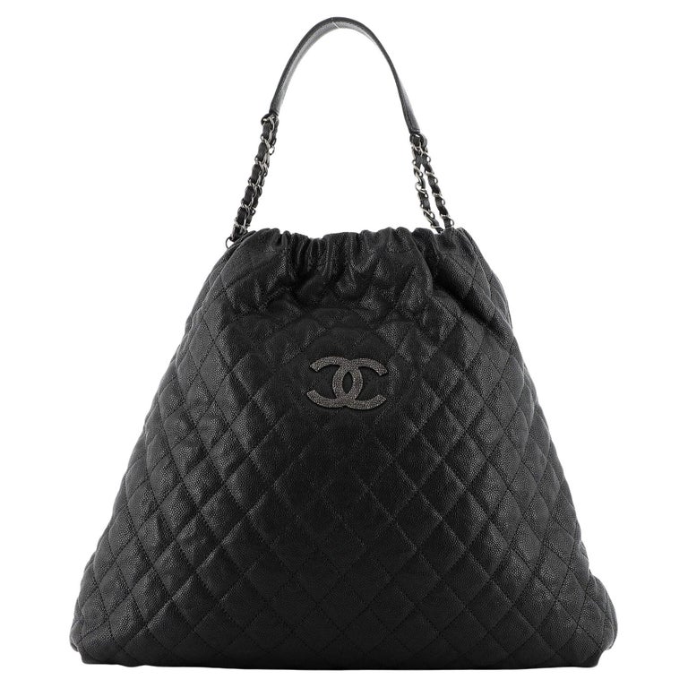 Chanel CC Elastic Shoulder Bag Quilted Caviar Large at 1stDibs