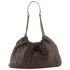 Chanel CC Elastic Shoulder Bag Quilted Glazed Caviar Small