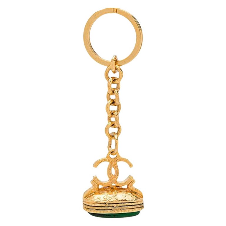 Chanel CC Embellished Gripoix Glass Keychain at 1stDibs