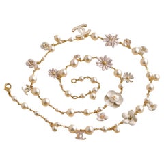 Chanel CC Enamel Camellia Flower Long Necklace