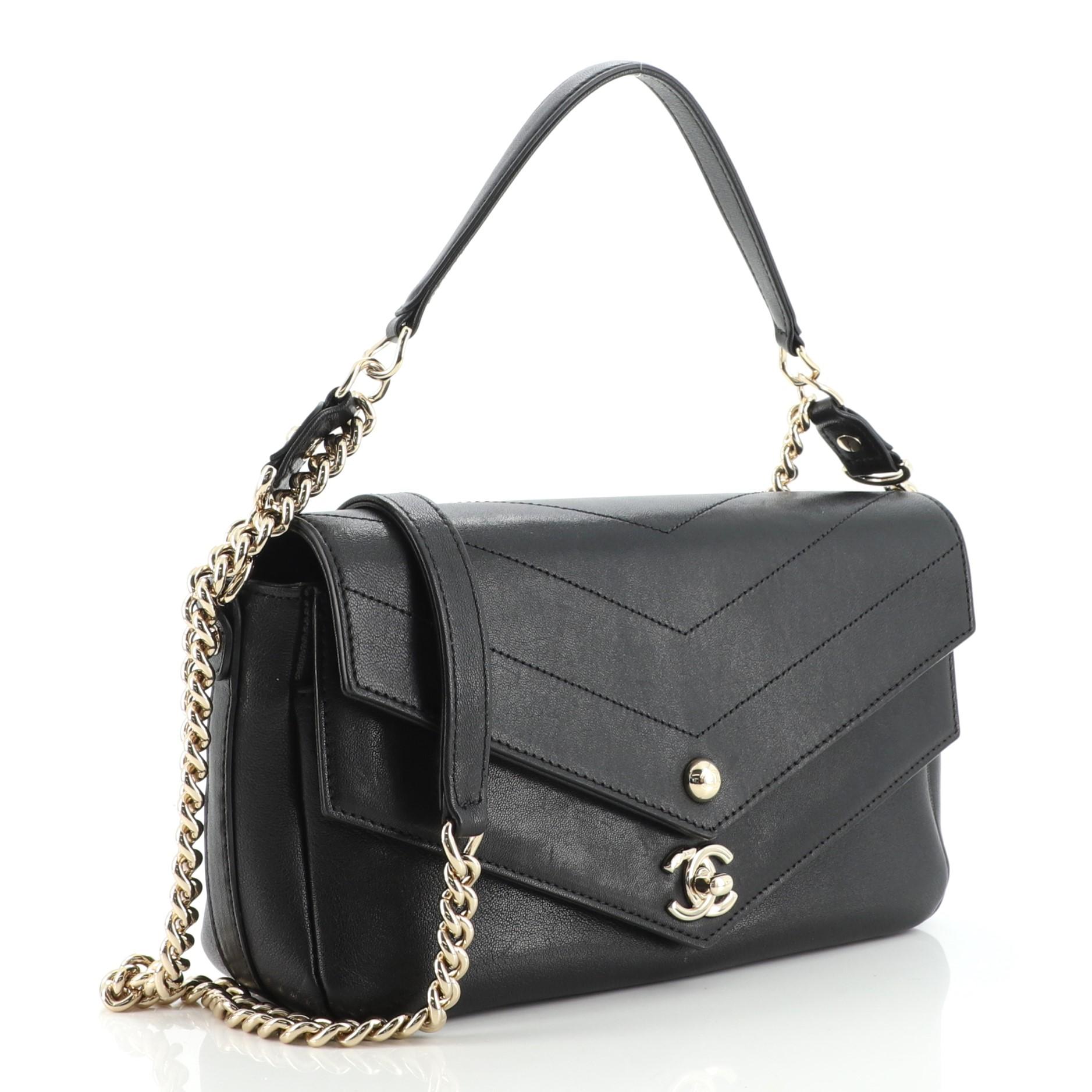 chanel chevron envelope bag