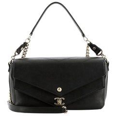 Chanel CC Envelope Flap Crossbody Chevron Calfskin Small