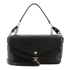 Chanel CC Envelope Flap Crossbody Chevron Calfskin Small