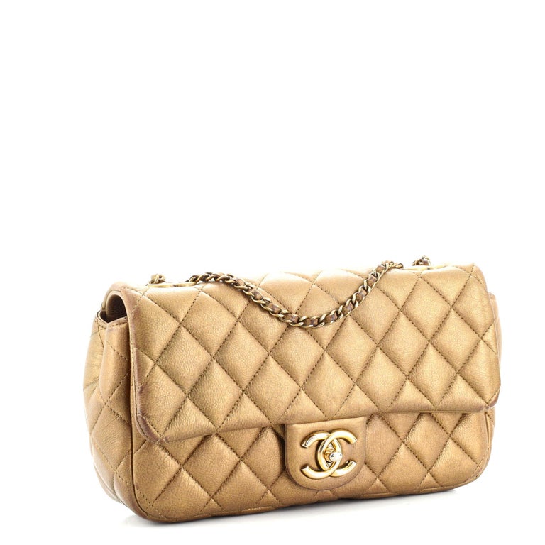 Chanel CC Eyelet Flap Bag Quilted Iridescent Goatskin Medium