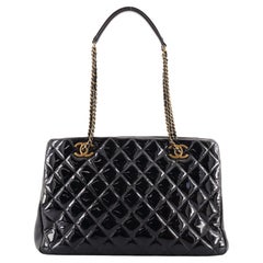 Chanel CC Eyelet Tote Quilted Patent Medium