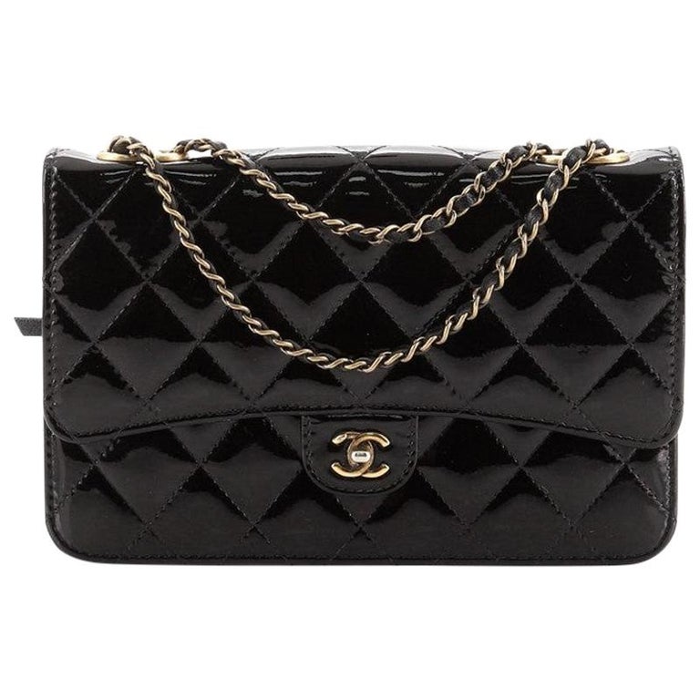 Chanel CC Eyelet Wallet on Chain Quilted Patent at 1stDibs