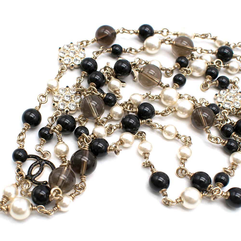 Chanel CC Faux Pearl Beaded Double Strand Necklace In New Condition In London, GB