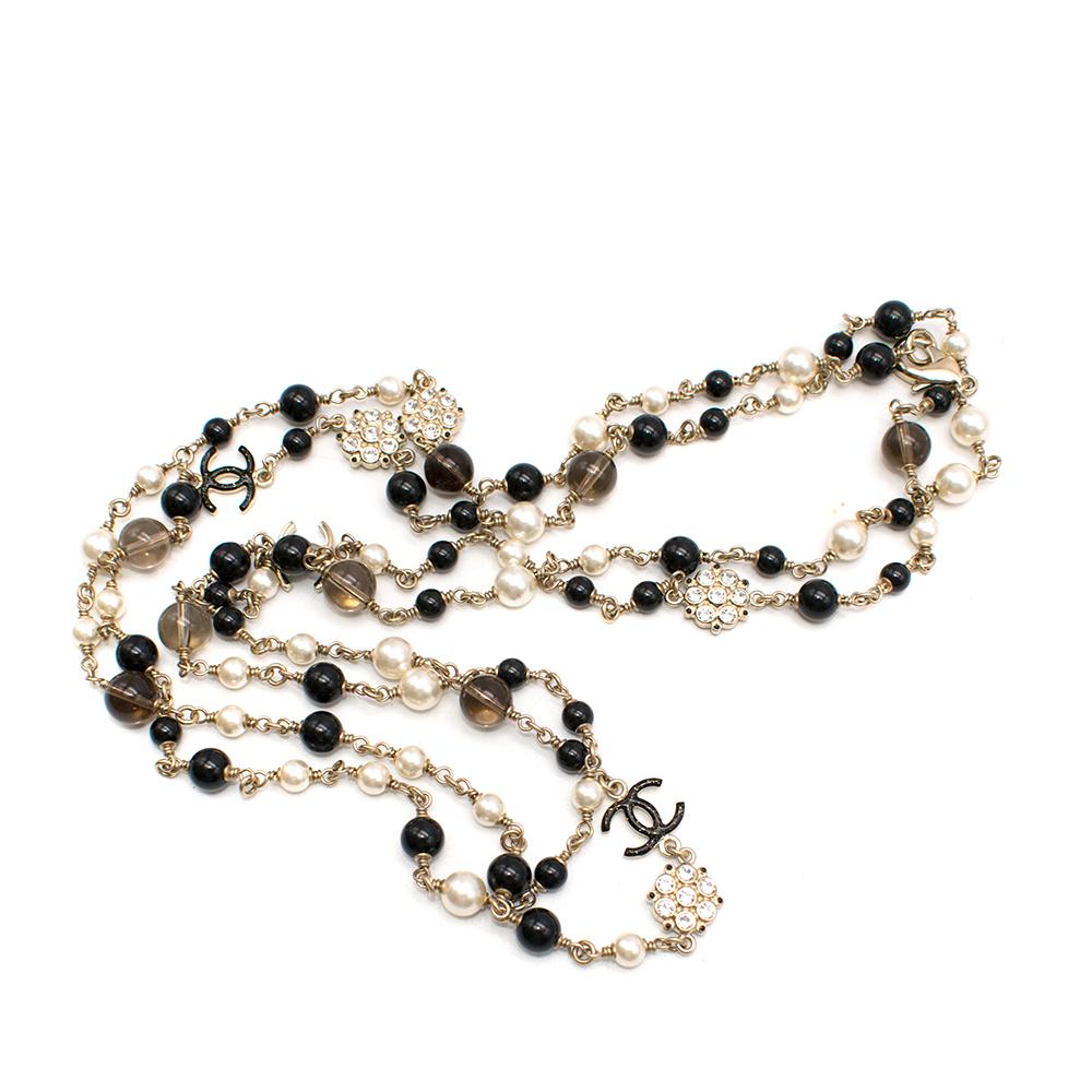 Women's Chanel CC Faux Pearl Beaded Double Strand Necklace