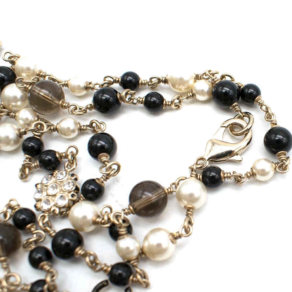 Chanel CC Faux Pearl Beaded Double Strand Necklace 2
