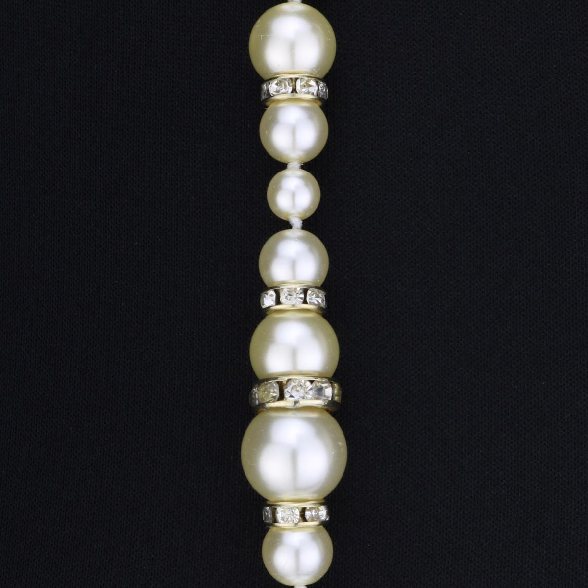Women's or Men's CHANEL CC Faux Pearl Crystal beads Gold Long Necklace 2021