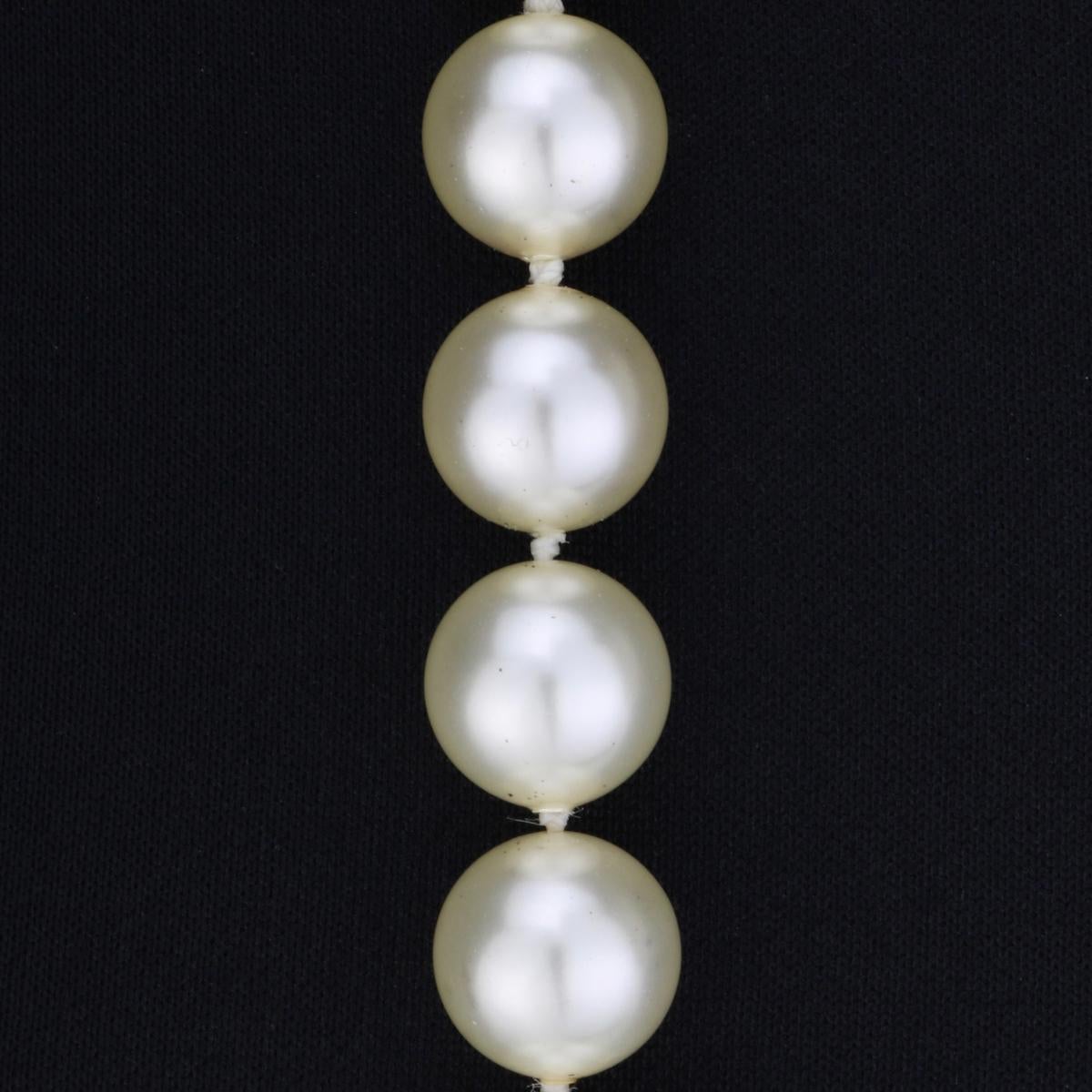 CHANEL CC Faux Pearl Gold Long Necklace 2014 1