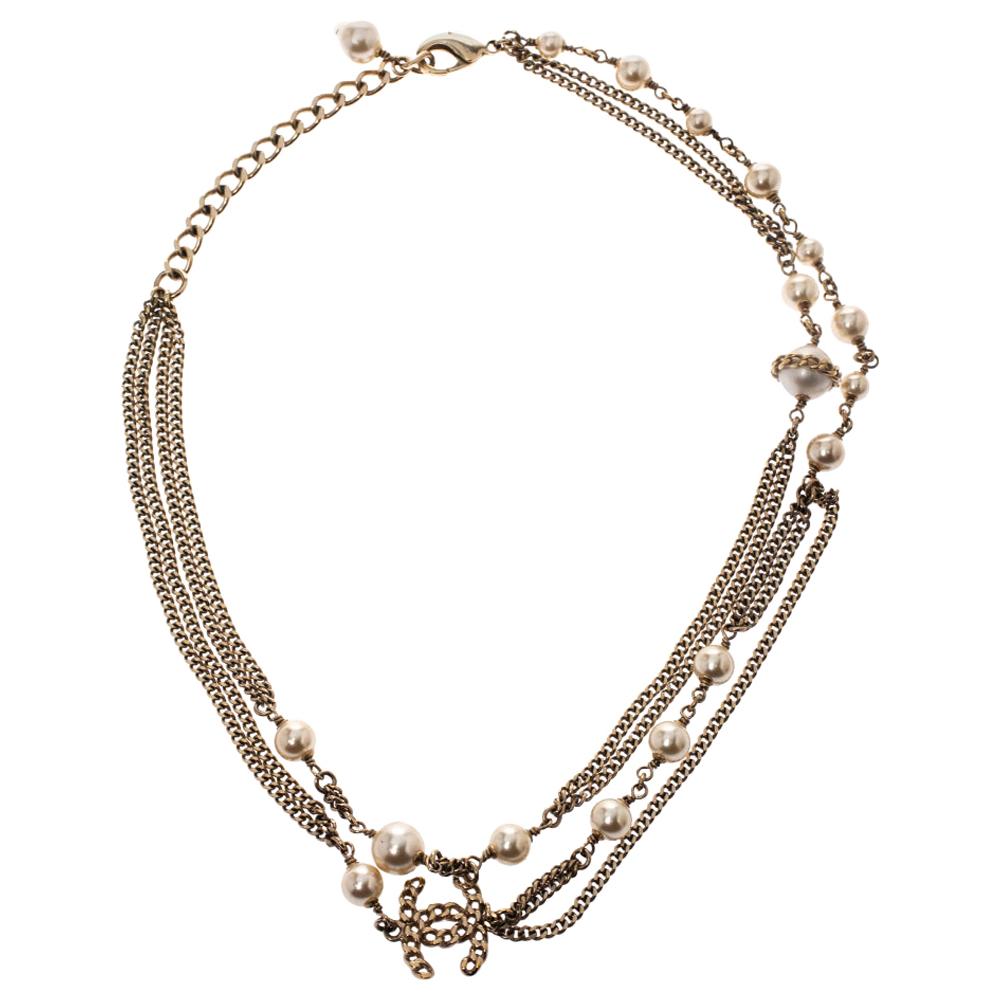 chanel layered necklace