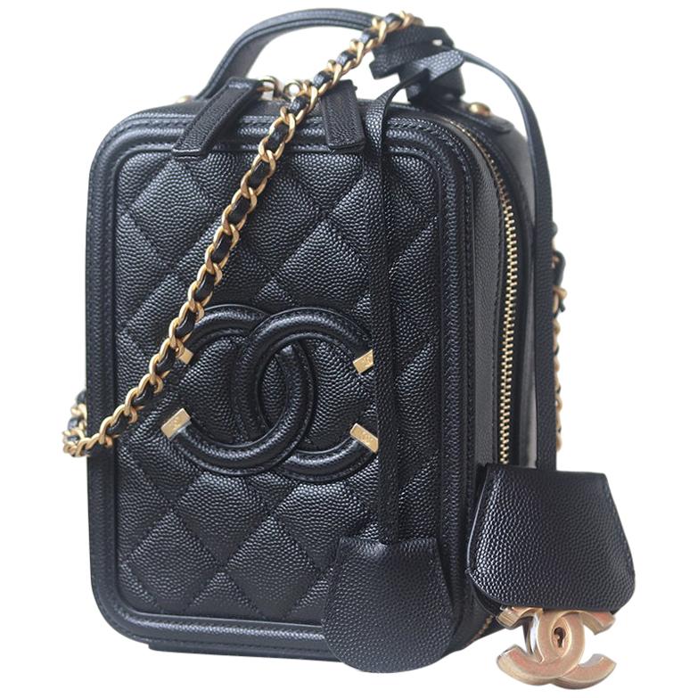 Chanel CC Filigree Vertical Vanity Case Bag at 1stDibs