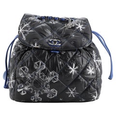Chanel CC Flap Backpack Quilted Printed Nylon Small