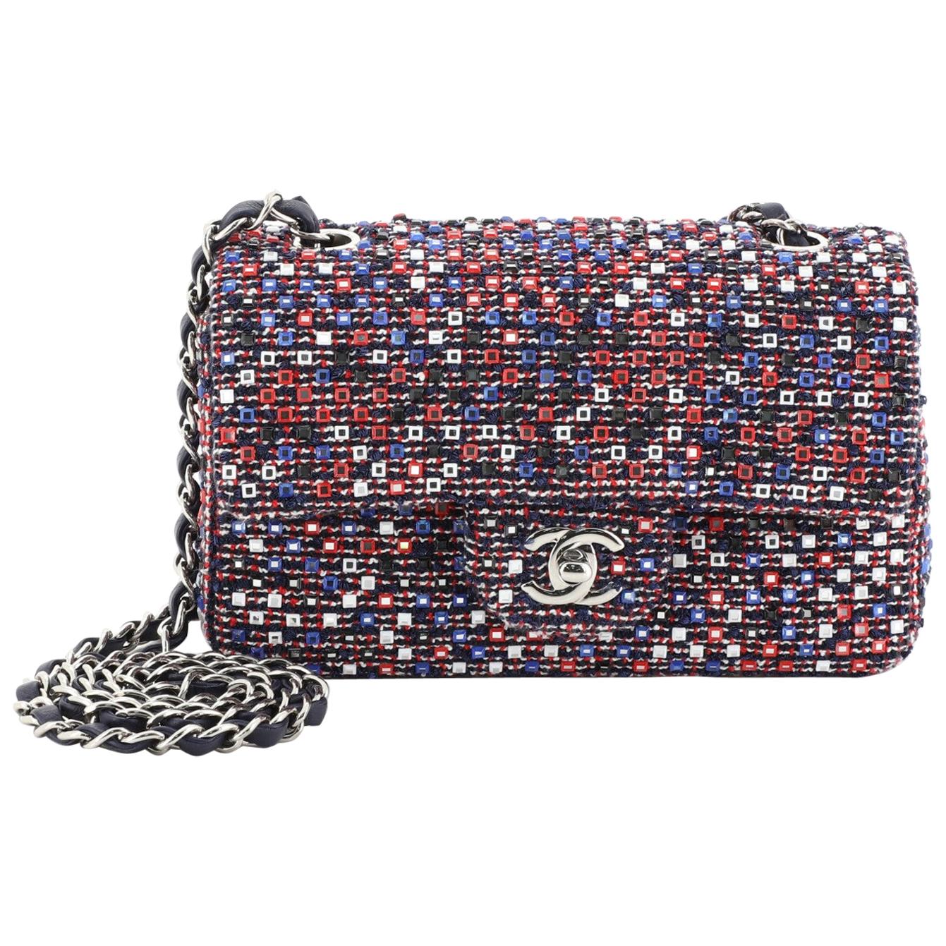 Chanel CC Flap Bag Embellished Tweed Medium