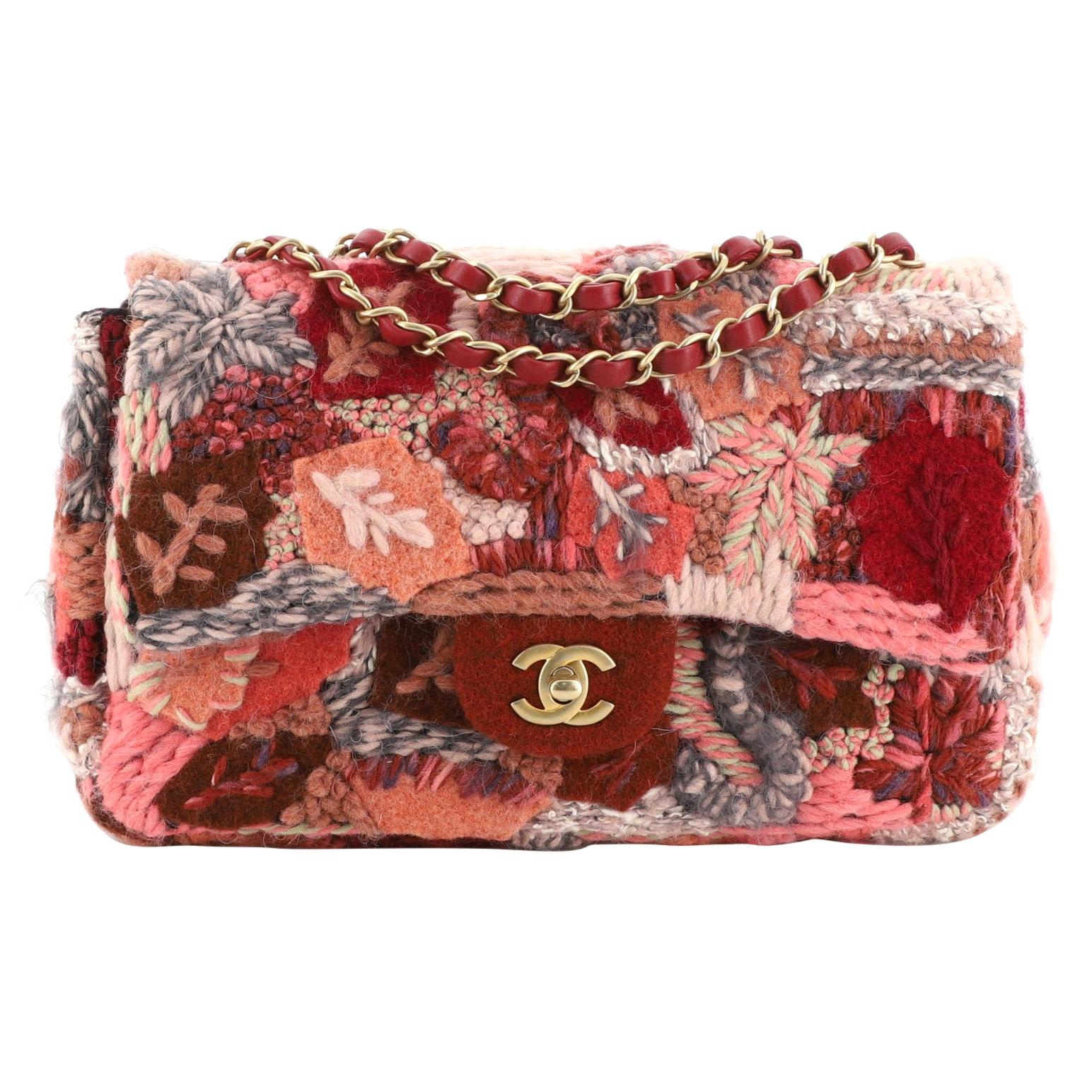 Chanel Embroidered Tweed Classic Flap Bag