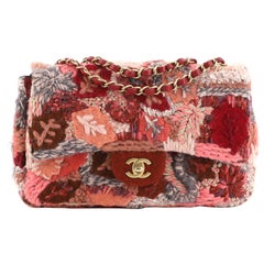 Chanel CC Flap Bag Embroidered Wool Medium