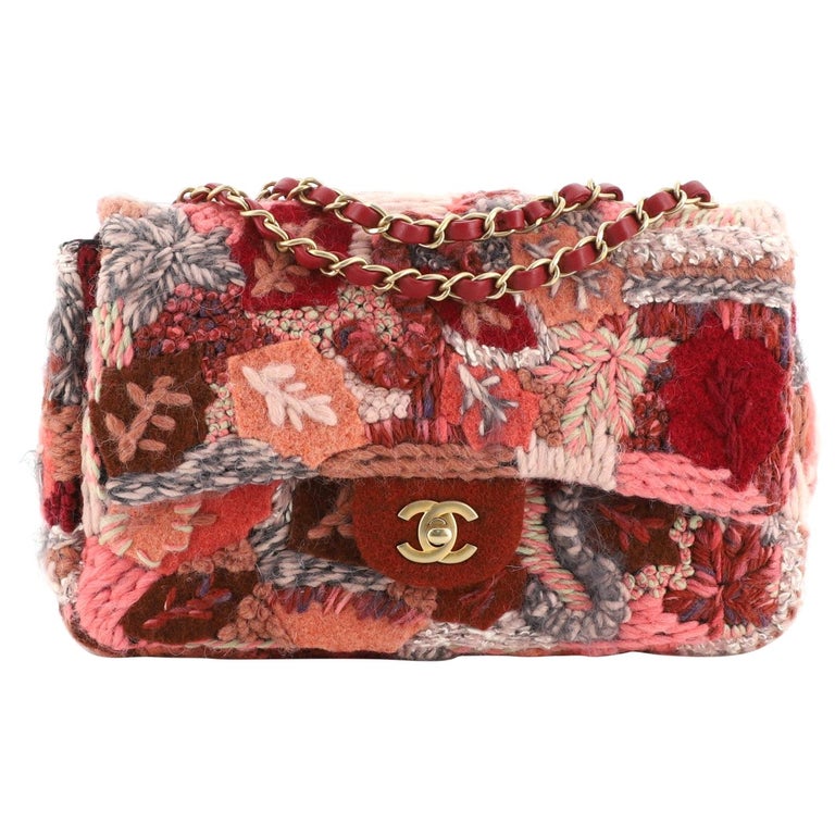 Chanel CC Flap Bag Embroidered Wool Medium at 1stDibs
