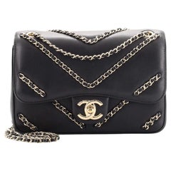 Chanel CC Flap Bag Lambskin with Chevron Chain Detail Mini