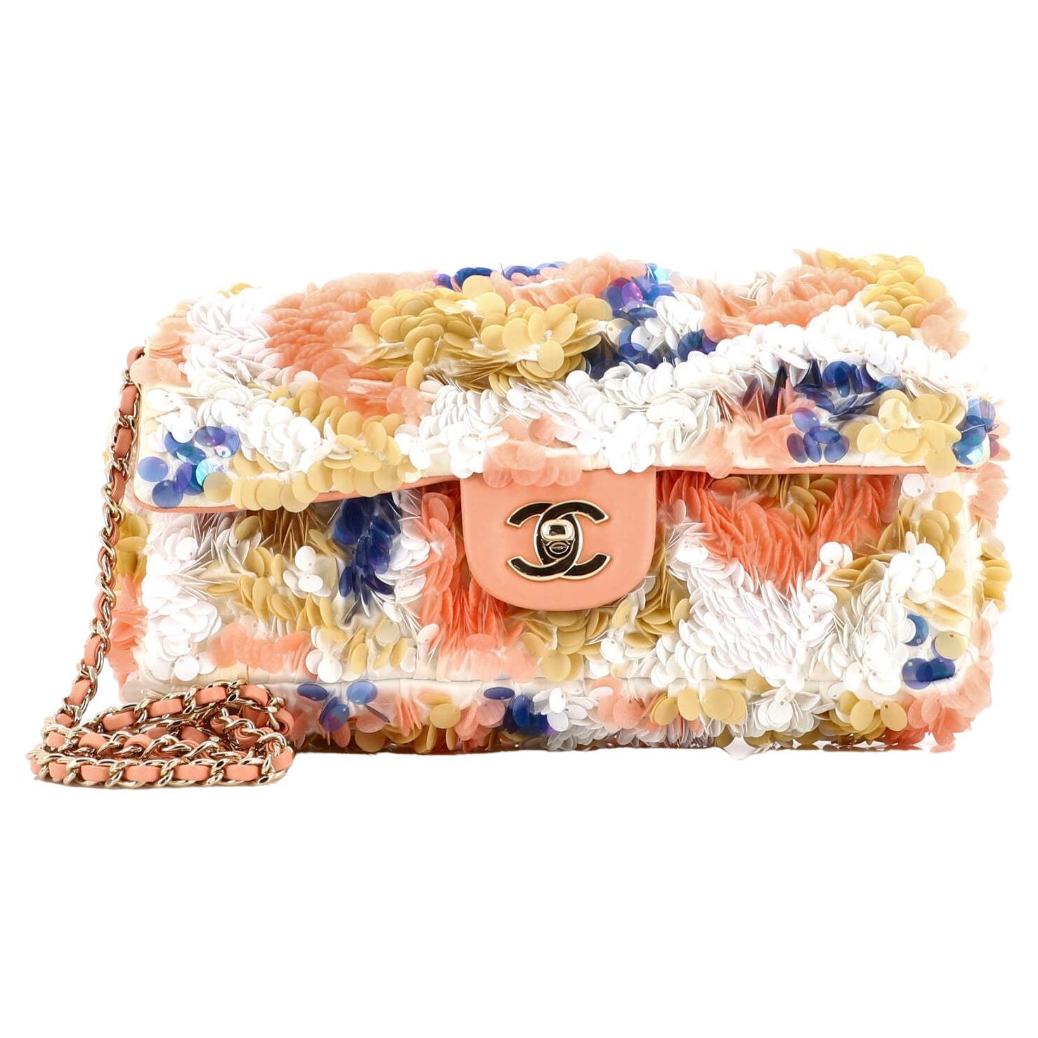 Chanel CC Flap Bag Multicolor Sequins East West at 1stDibs