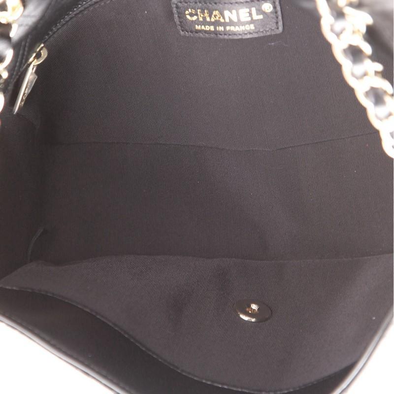 Black Chanel CC Flap Bag Pearl Studded Quilted Lambskin Medium