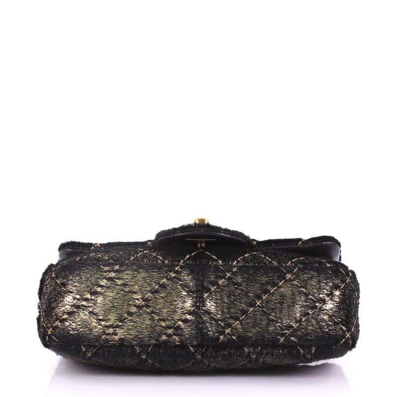 Women's or Men's Chanel CC Flap Bag Quilted Metallic Pony Hair Extra Mini